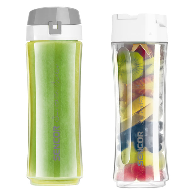  Smoothie Blender with 2 Bottles (0.3-Liter and 0.6-Liter), White