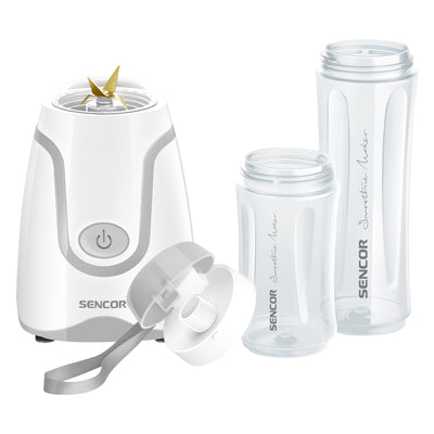  Smoothie Blender with 2 Bottles (0.3-Liter and 0.6-Liter), White