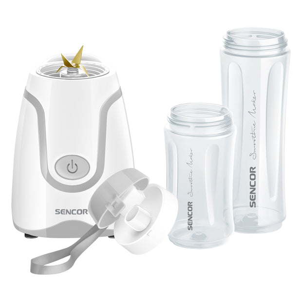  Smoothie Blender with 2 Bottles (0.3-Liter and 0.6-Liter), White