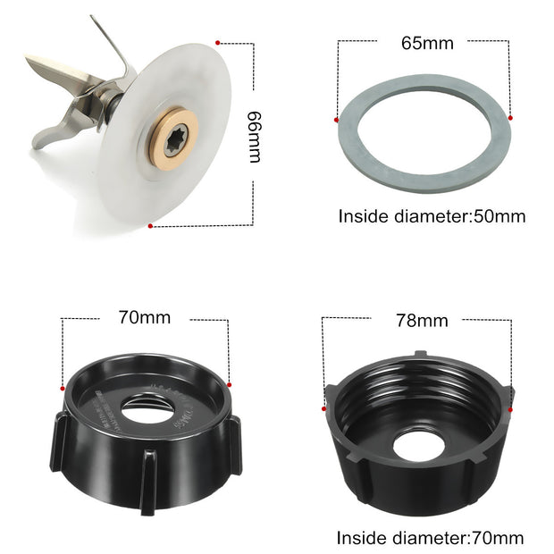 6 Point Replacement Blade For Oster Blender Osterizer with Base Bottom Cap & Gasket