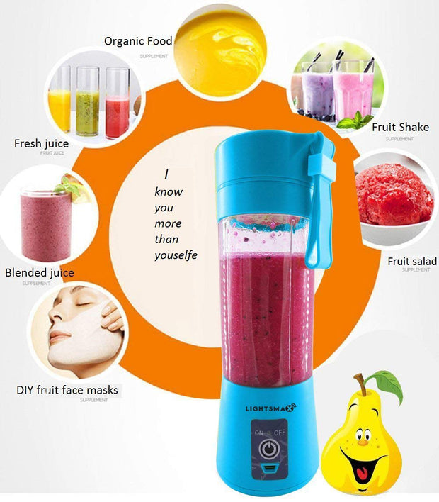 Portable Blender, Smoothie Juicer Cup - Six Blades in 3D, 13oz Fruit Mixing Machine
