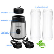  Personal Blender, 300W Single Serve Mixer, Two 20oz Bottles