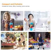 Portable Blender, Smoothie Juicer Cup - Six Blades in 3D, 13oz Fruit Mixing Machine
